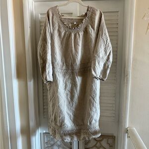 J. Jill Beige Long Sleeve Dress